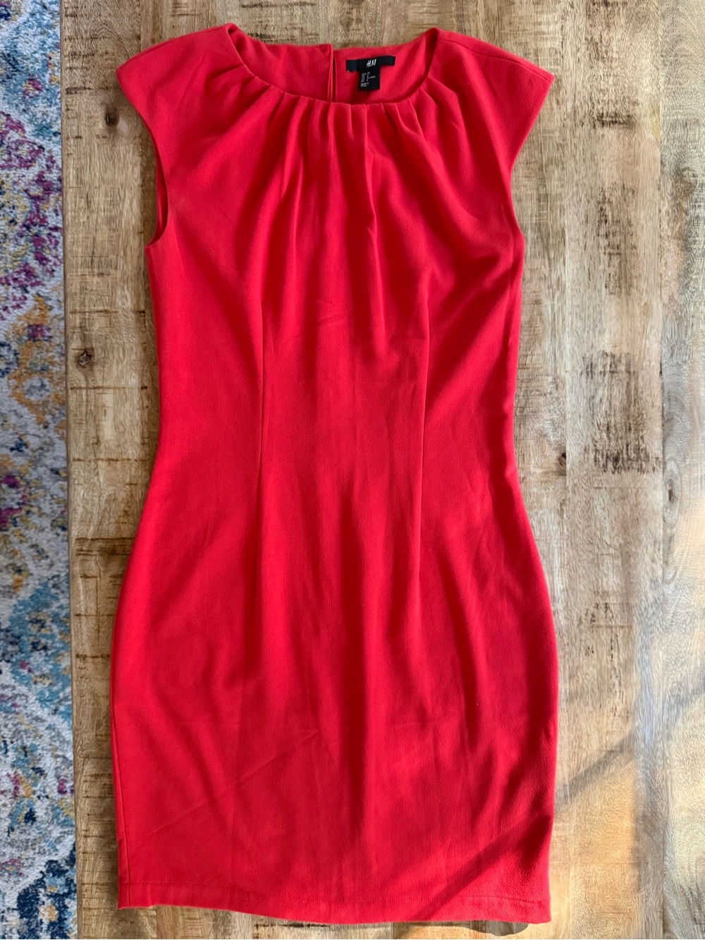 H&M Burnt Orange Sheath Dress Size 8 Cap Sleeve Career Bodycon
